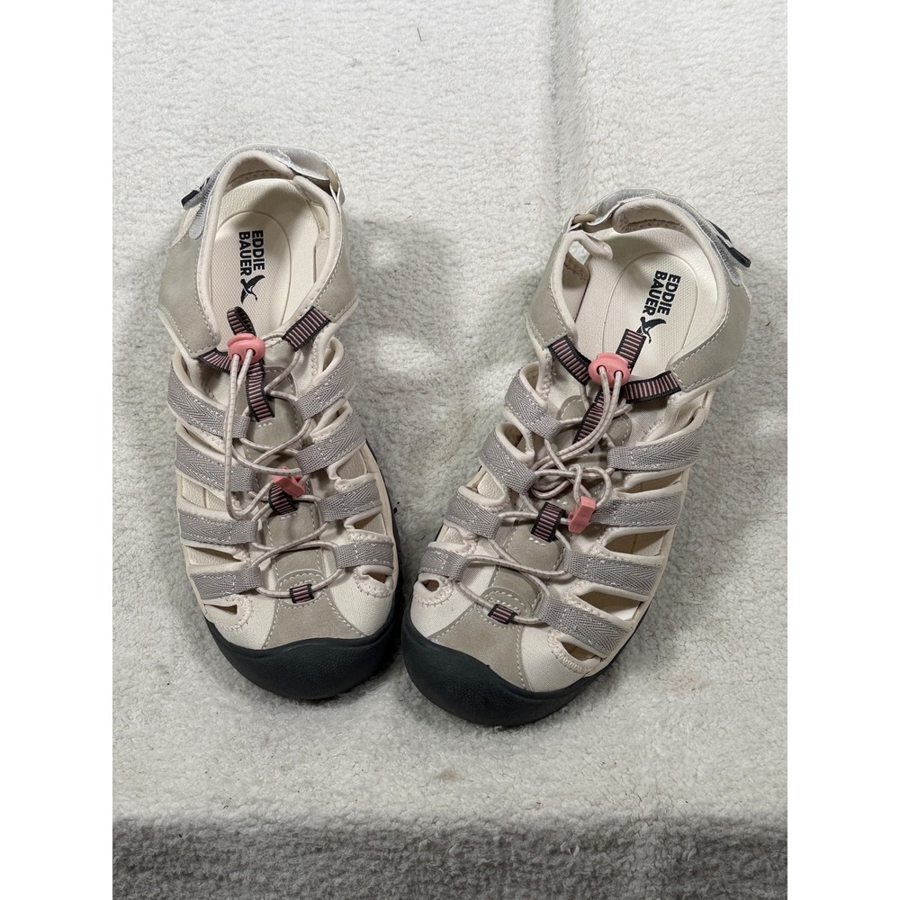 Eddie Bauer Palouse Womens 9.5 M Hiking Closed Toe Sandals Grey Pink Water Shoes